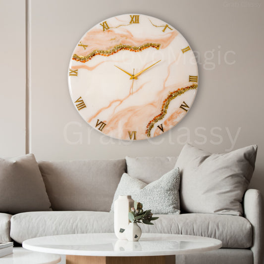 Flames Large Silent Clock