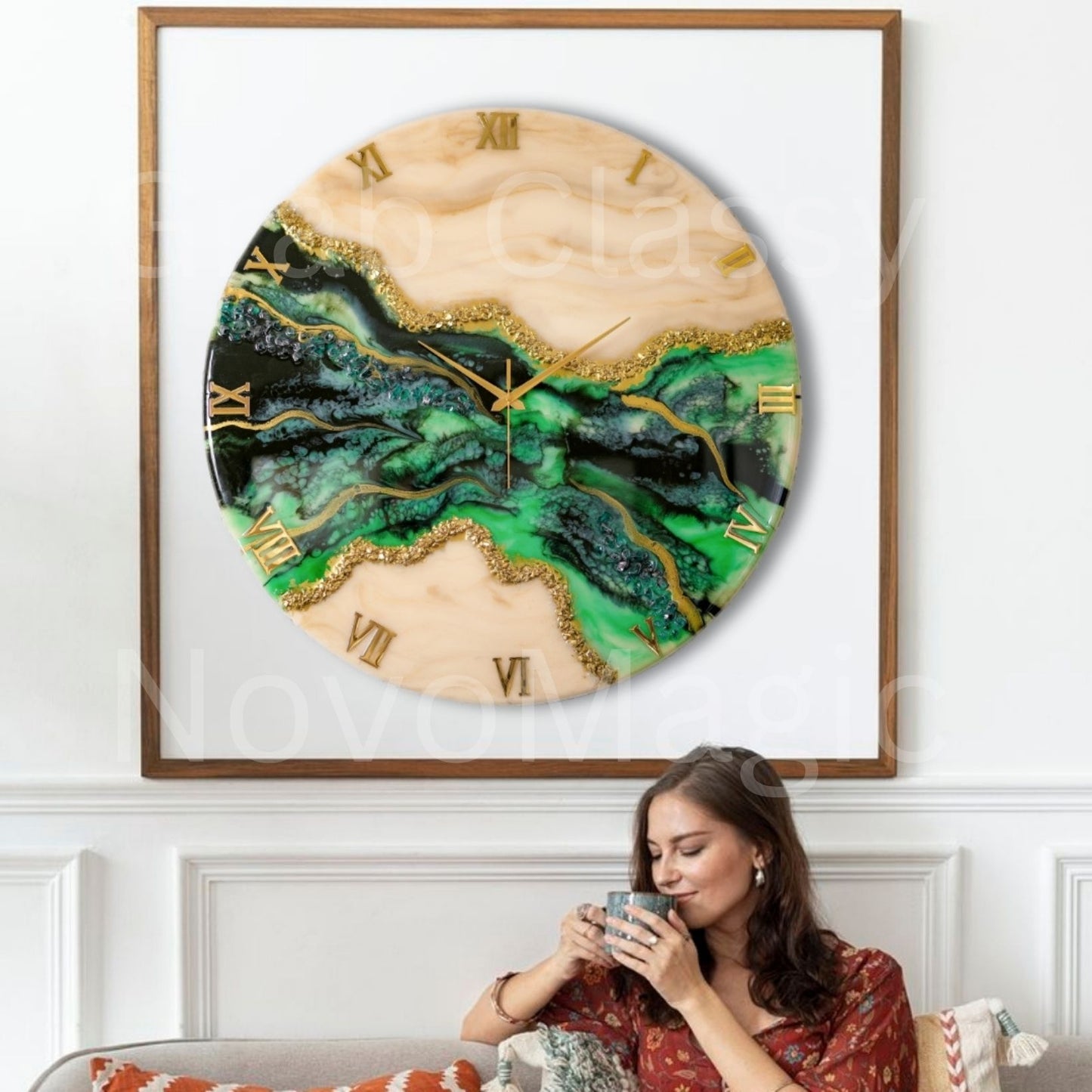 Green Pond Large Silent Clock