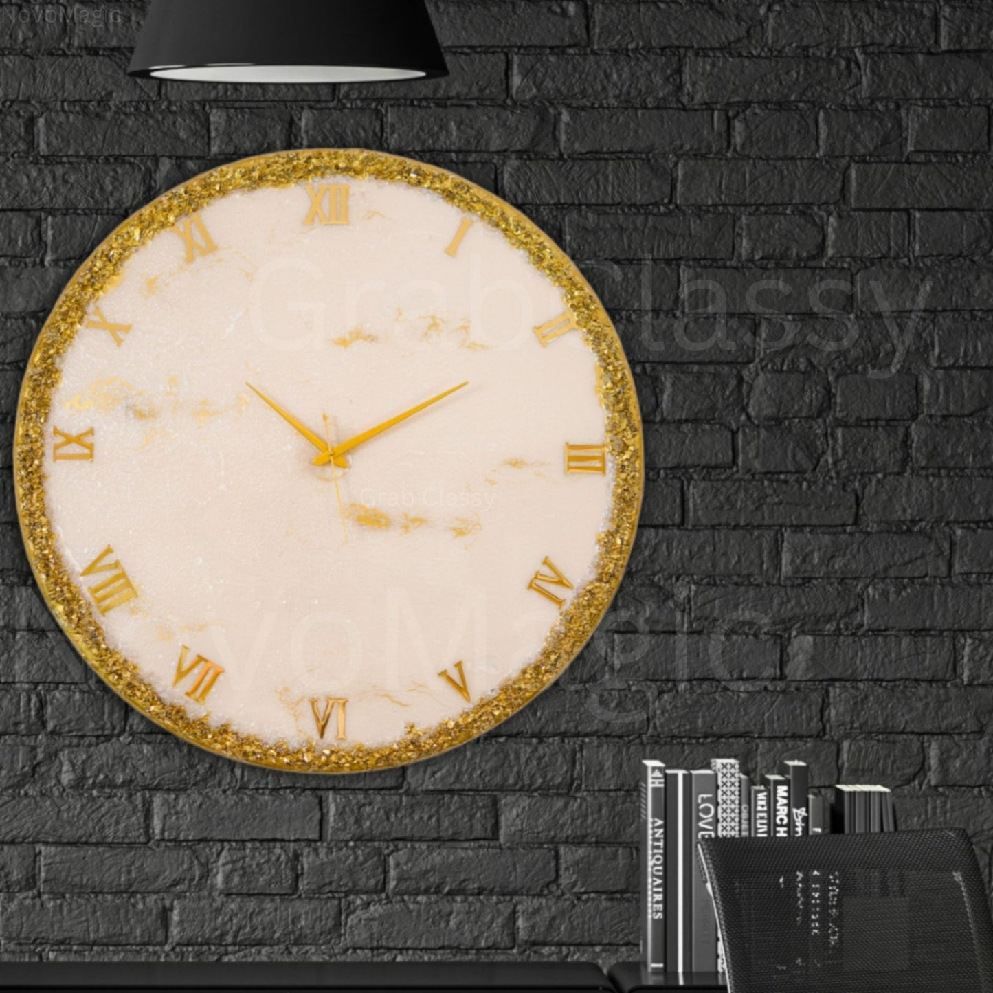 Golden Ring Large Silent Clock