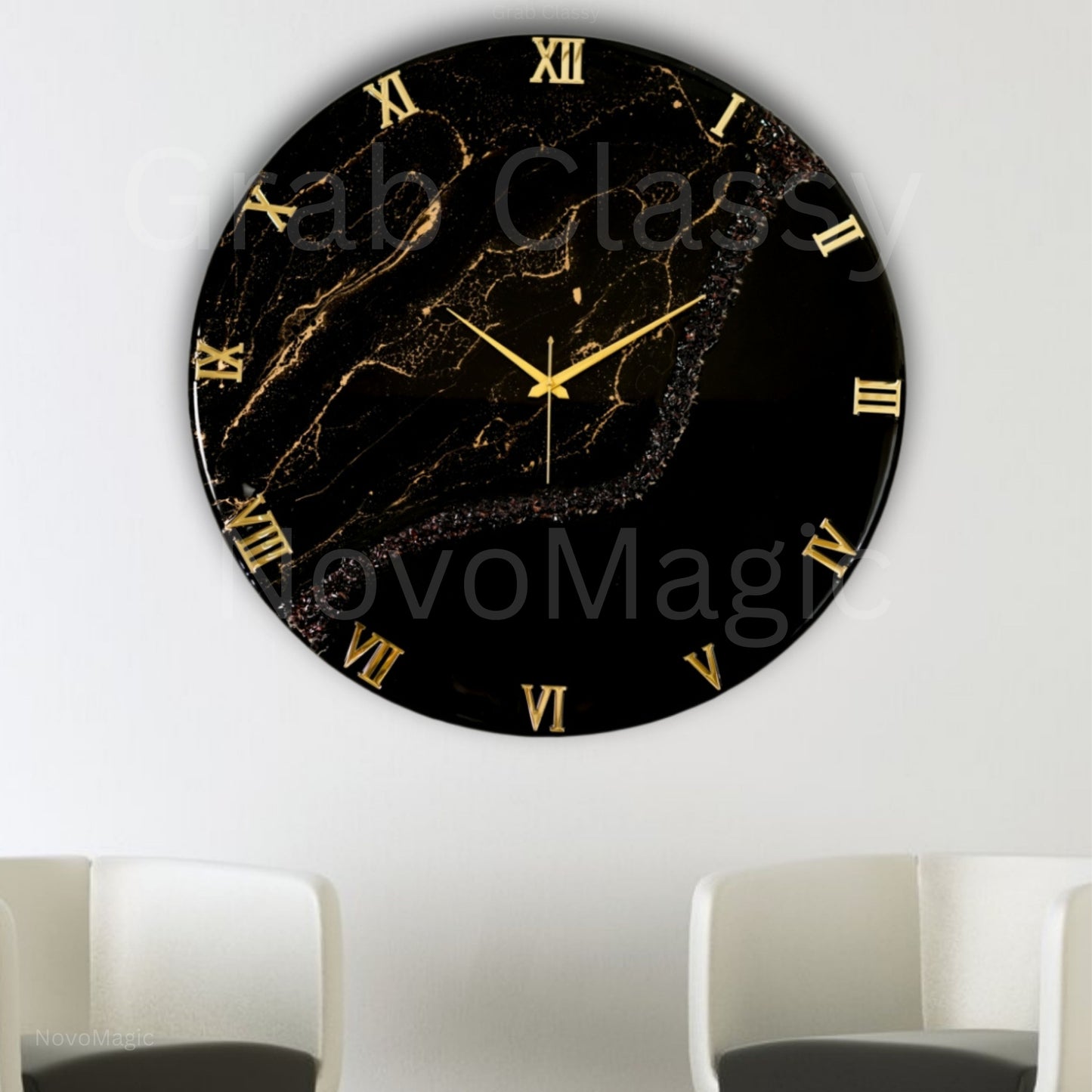 Black Stunner Large Silent Clock