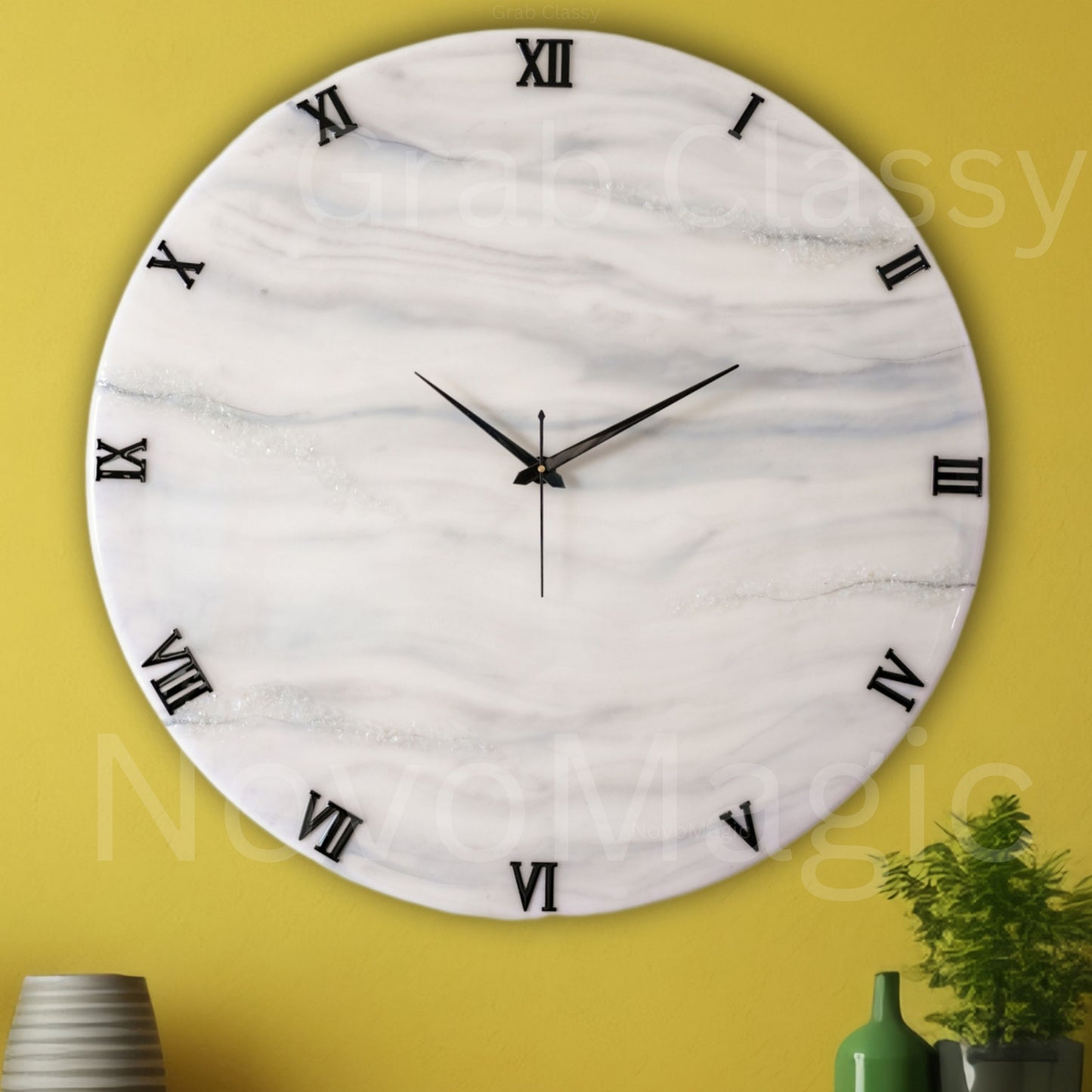 Silver Desert Large Silent Clock