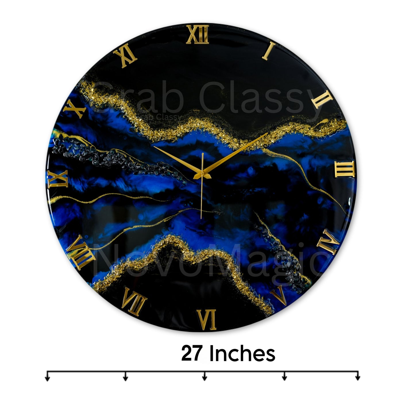 Blue Stunner Large Silent Clock