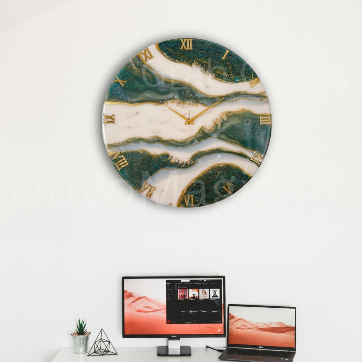 Olive Large Silent Clock