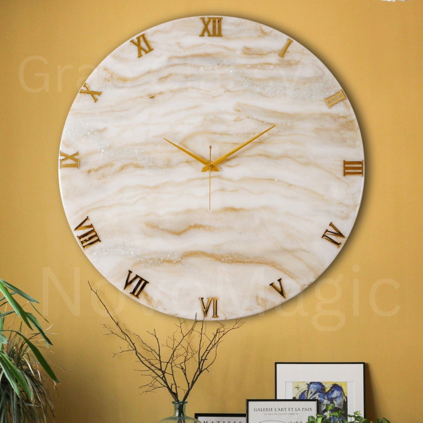 Golden Large Silent Clock 27 Inches