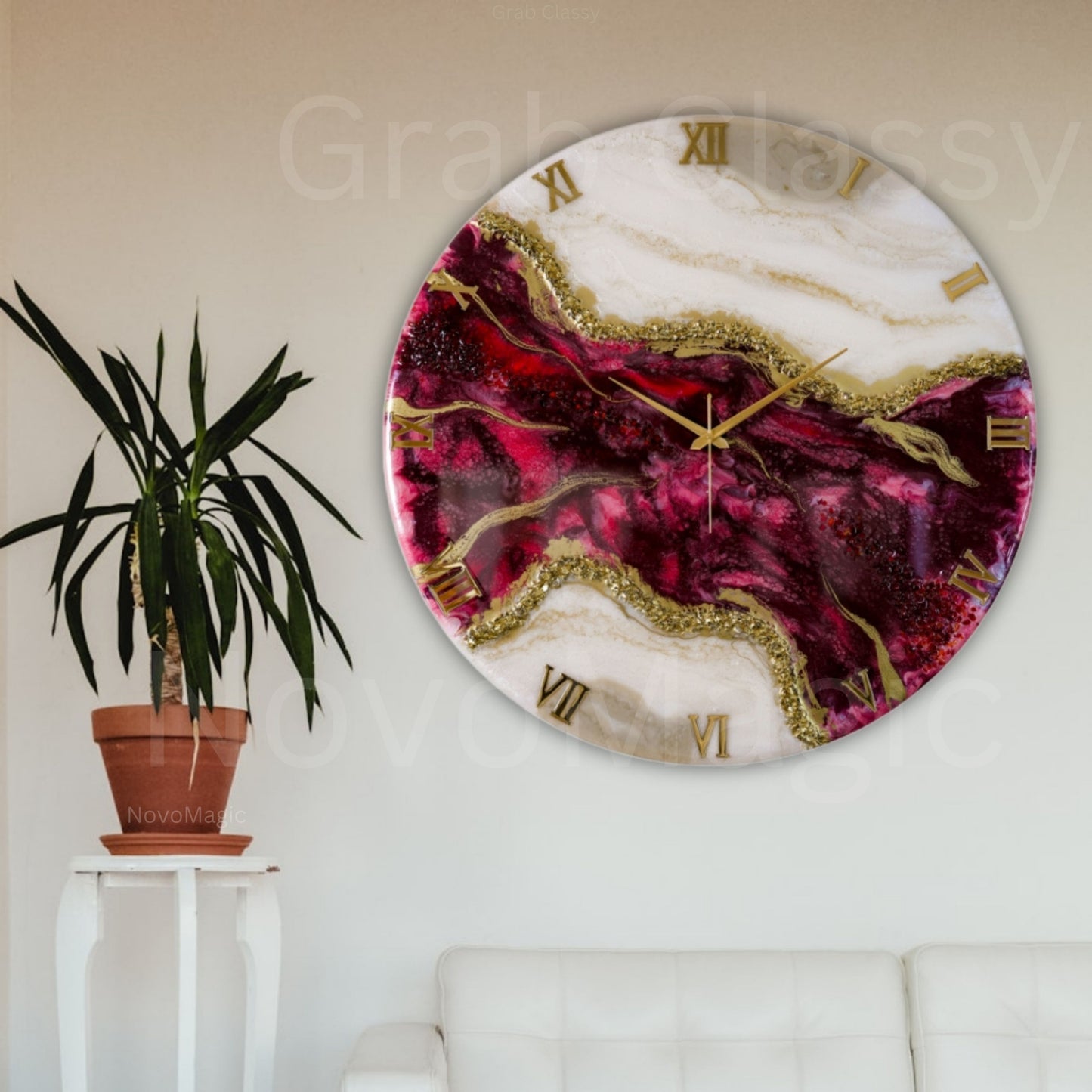 Wine Geode Large Silent Clock