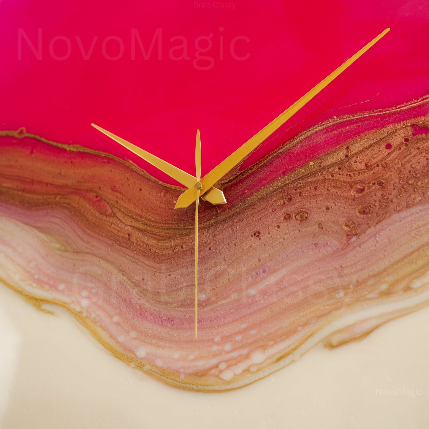 Pretty Pink Medium Size Silent Clock 17.5 inches