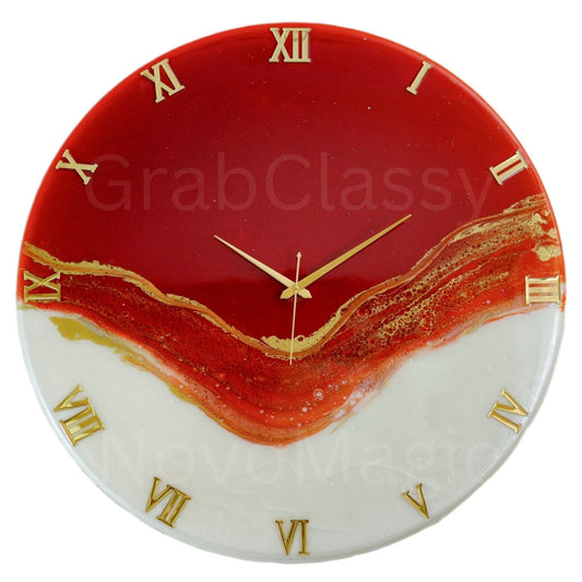Red Stunner Silent Clock 30cm