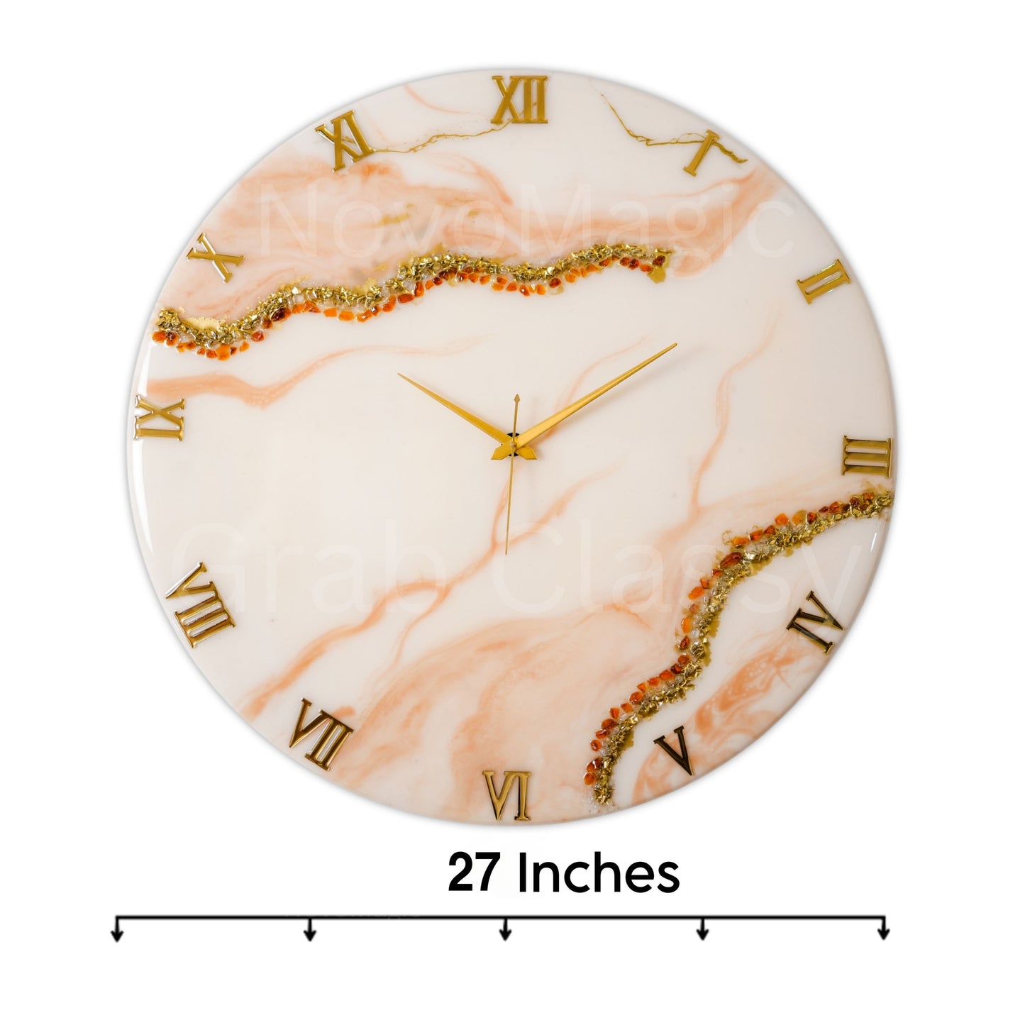 Flames Large Silent Clock