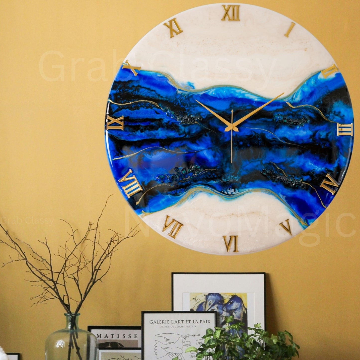 Blue Pond Large Silent Clock