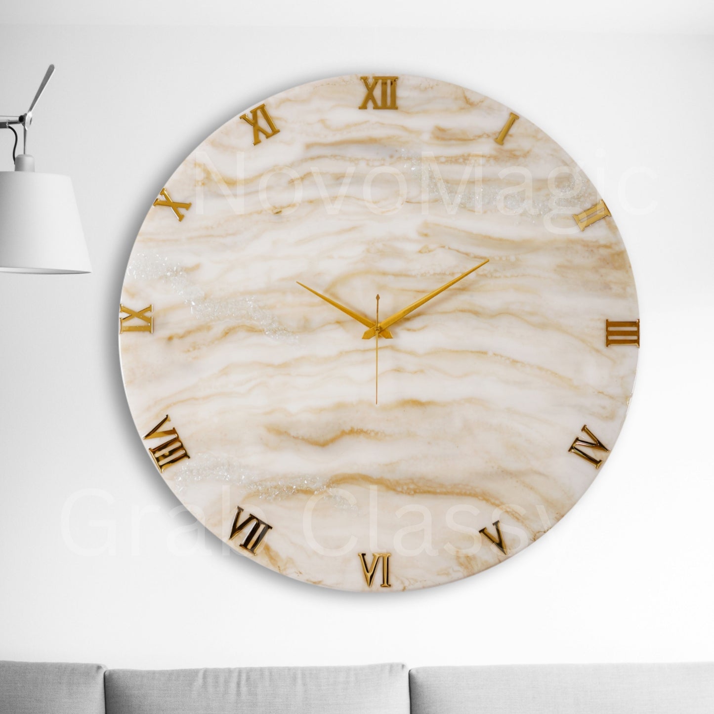 Golden Large Silent Clock 27 Inches