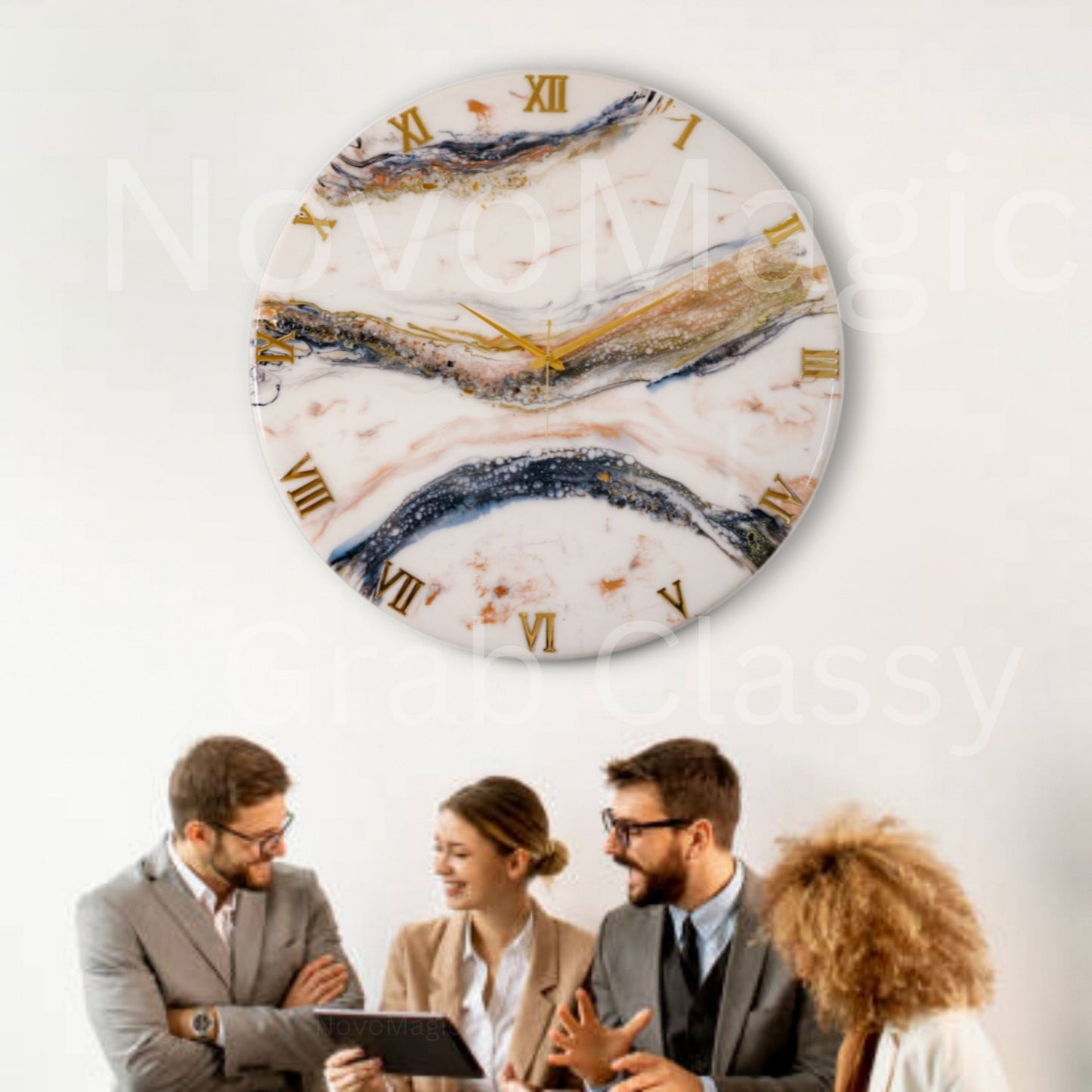 New Black & White Large Silent Clock 27 Inches