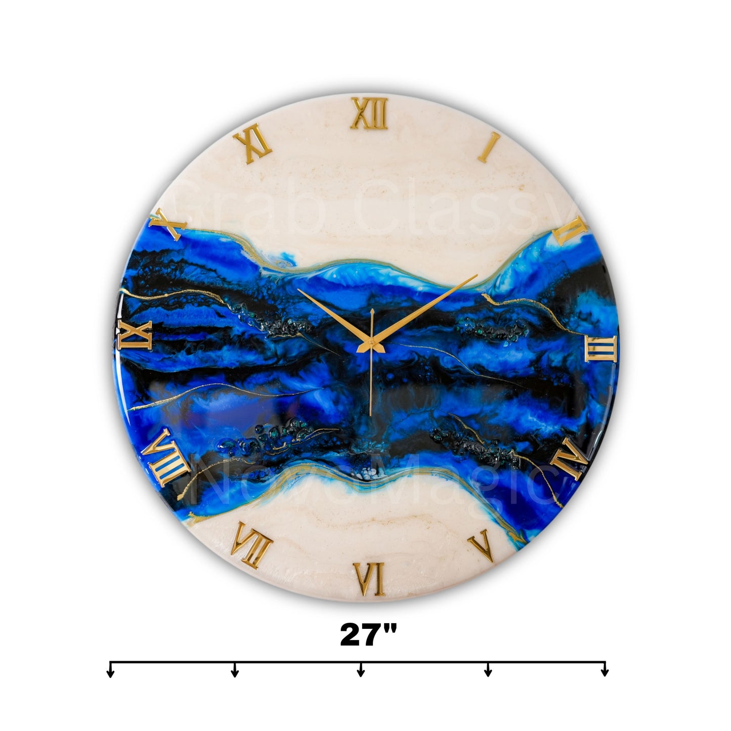 Blue Pond Large Silent Clock