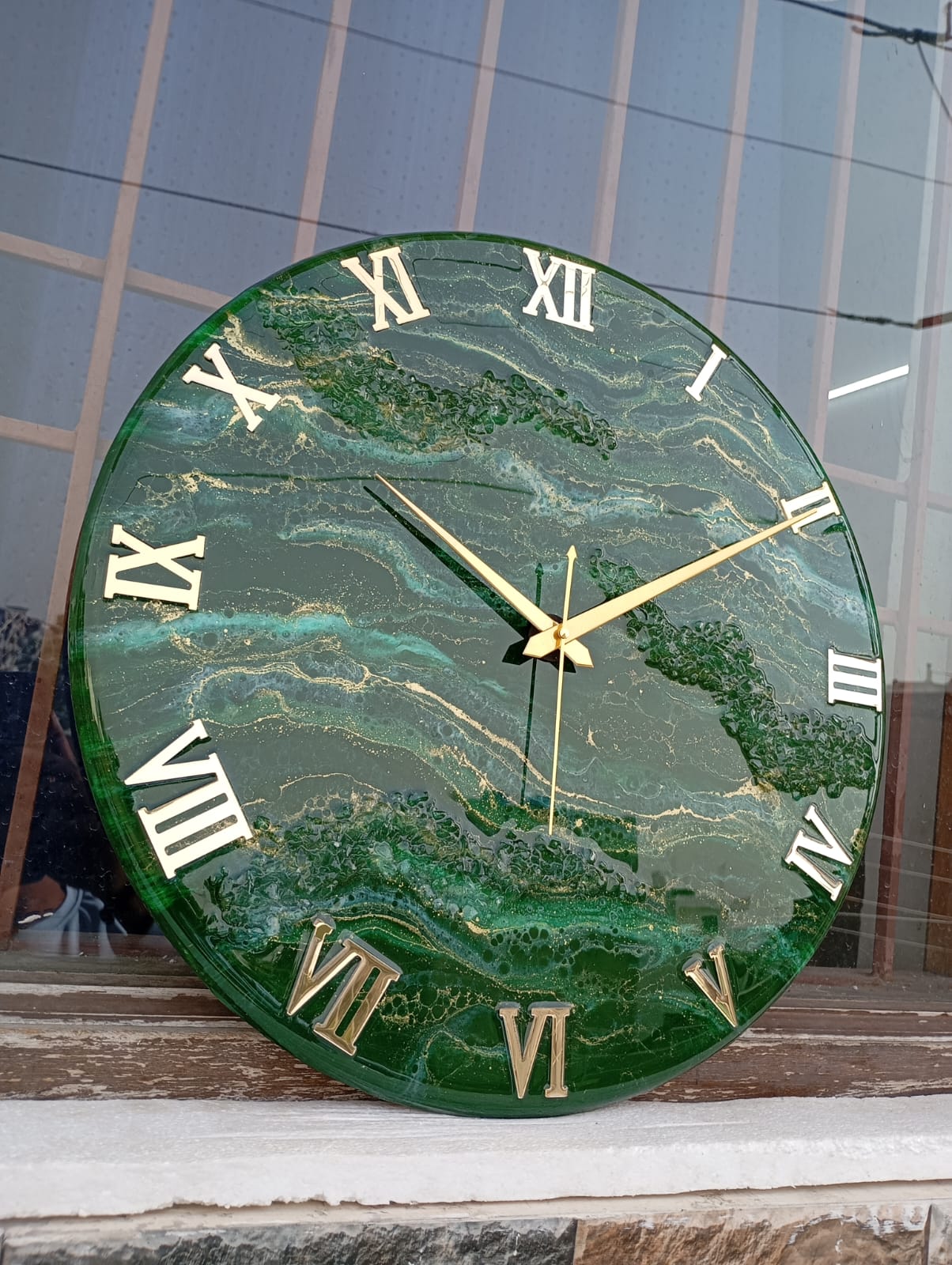 Green desert Silent Clock 12 inches