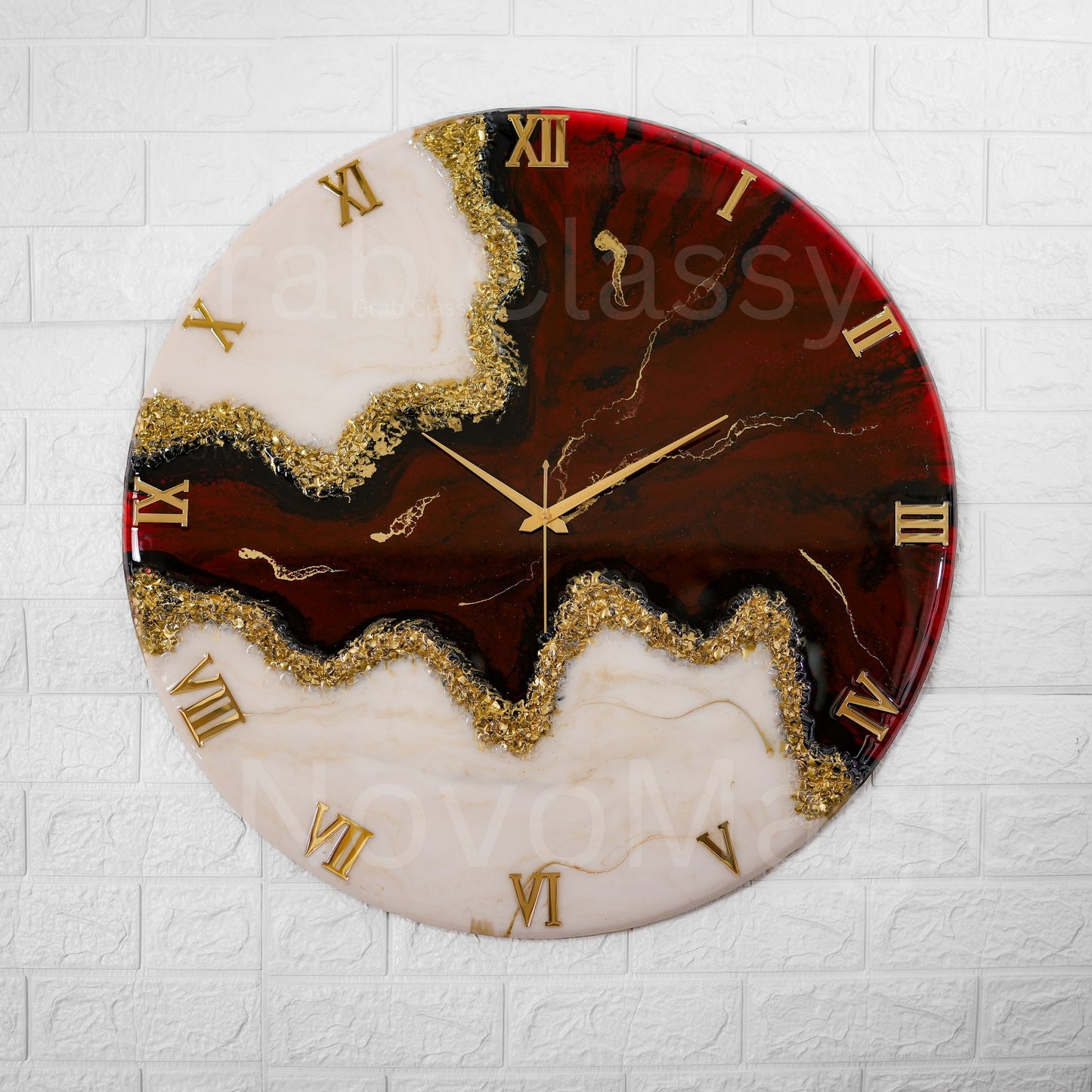 Maroon Stunner Silent Clock 30cm