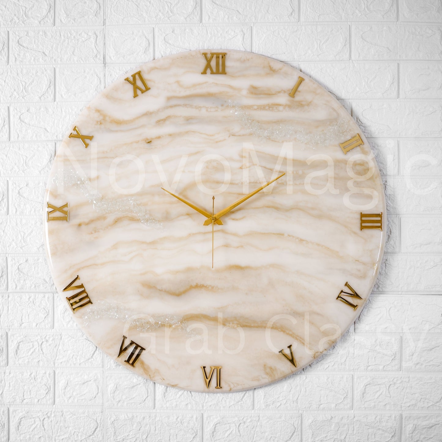 Golden Medium Size Silent Clock 17.5 Inches