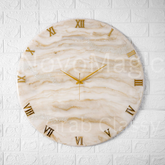 Golden Medium Size Silent Clock 17.5 Inches