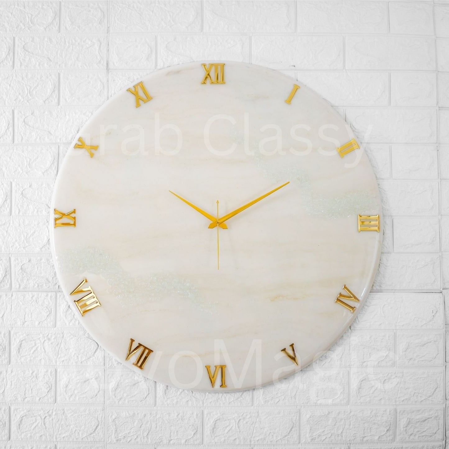 White Medium Size Silent Clock 17.5 Inches
