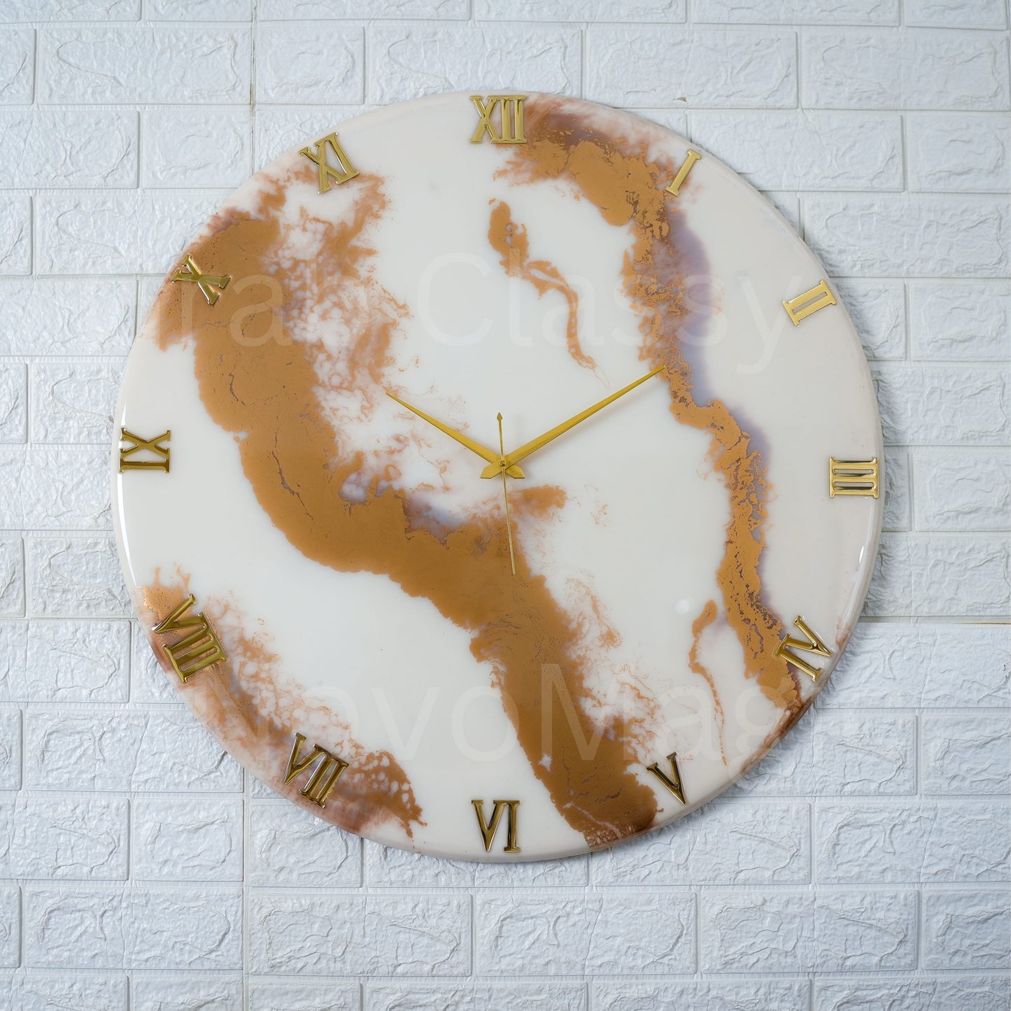 Mocha Medium Size Silent Clock 17.5 Inches