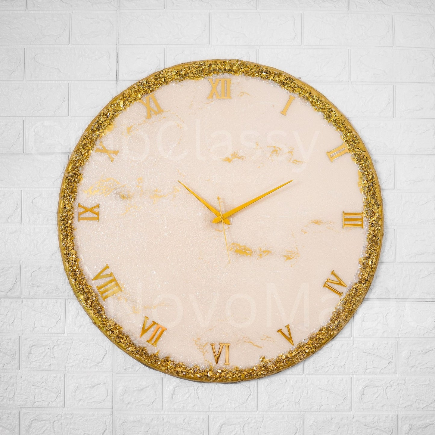 Golden Ring Medium Size Silent Clock 17.5 Inches