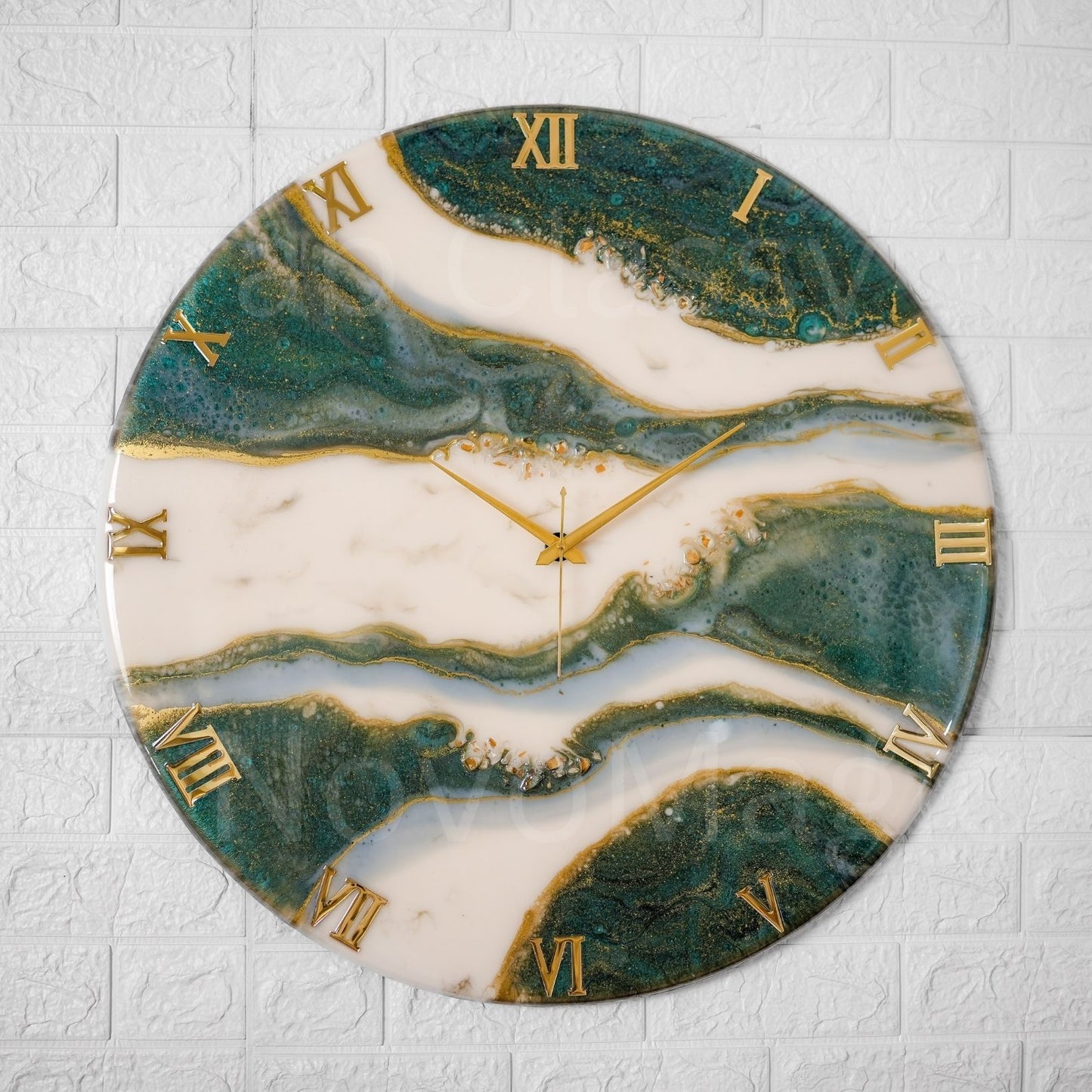 Olive Medium Size Silent Clock 17.5 Inches