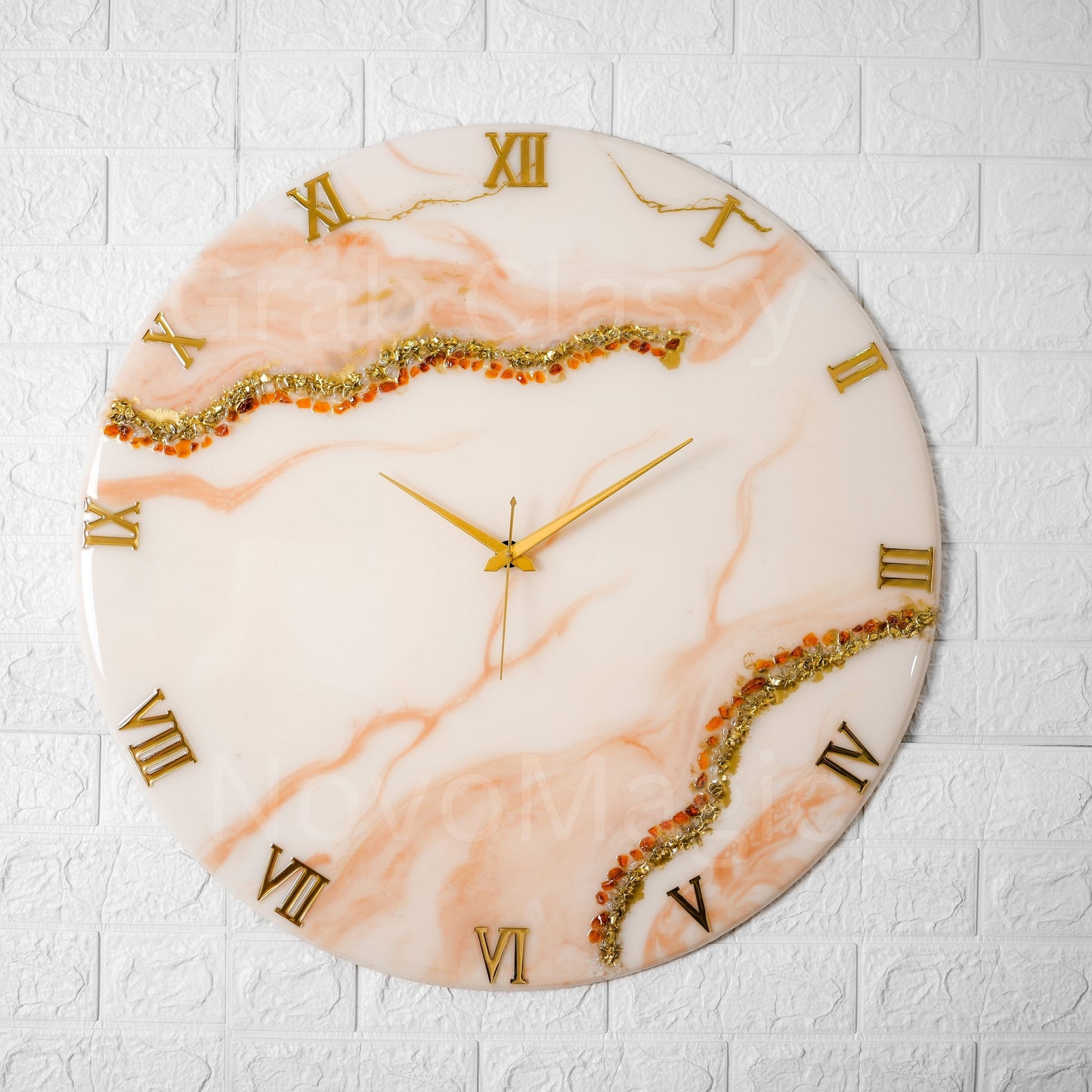 Flames Silent Clock 30cm