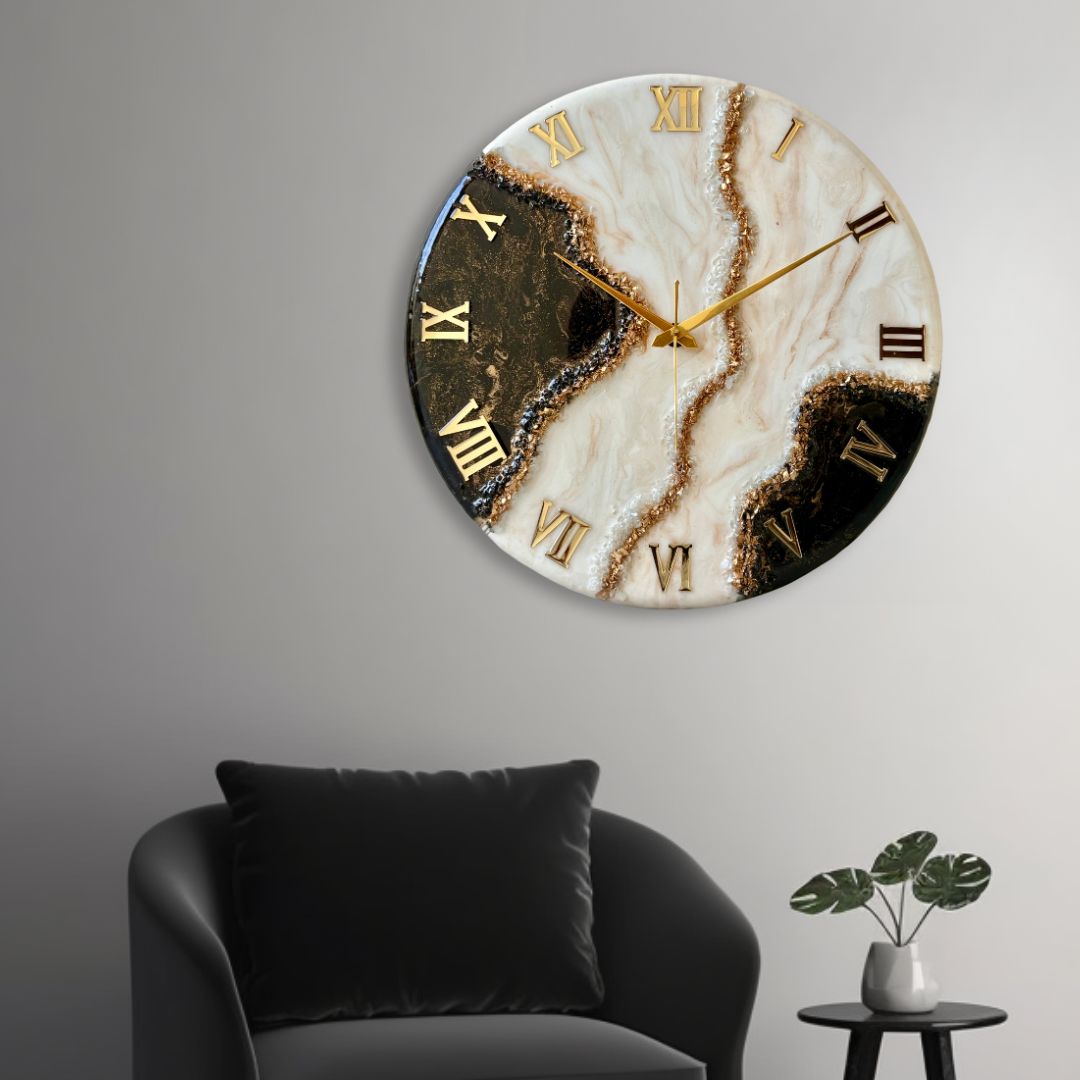 Rose-Gold Geode Silent Clock