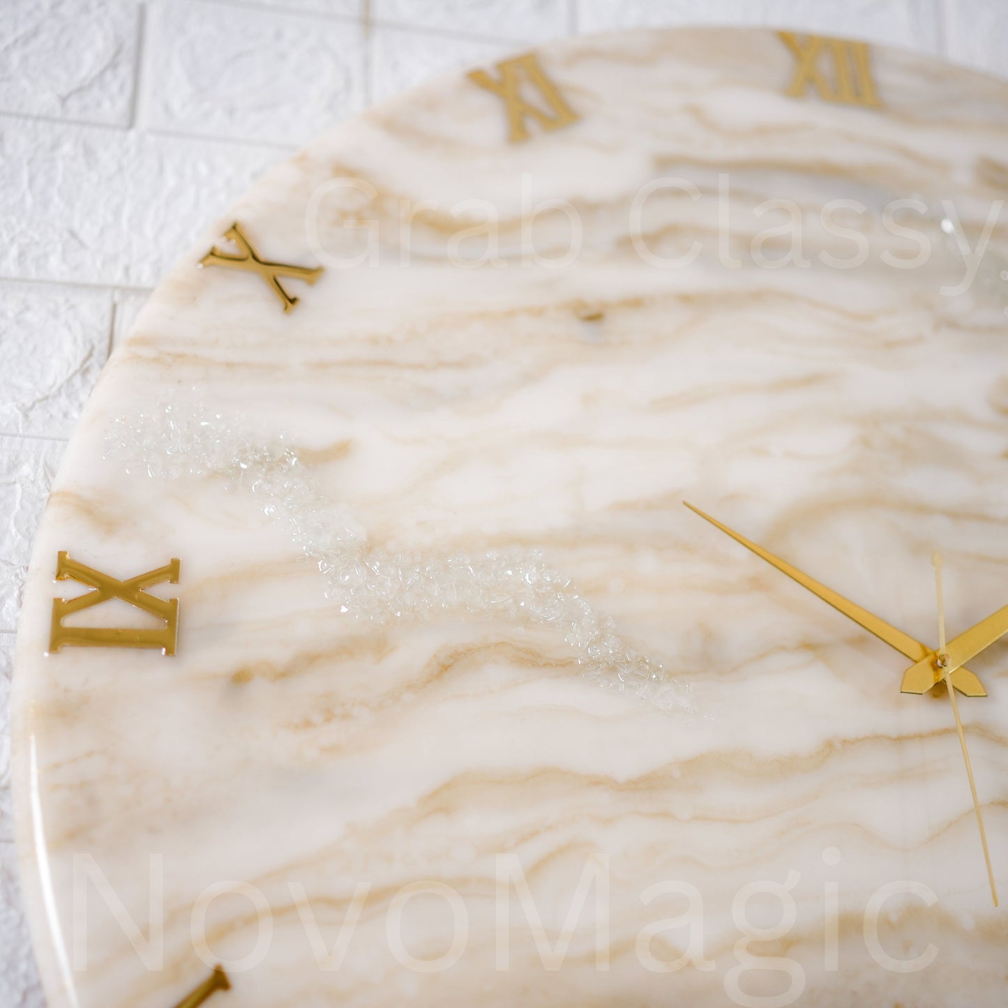 Golden Medium Size Silent Clock 17.5 Inches
