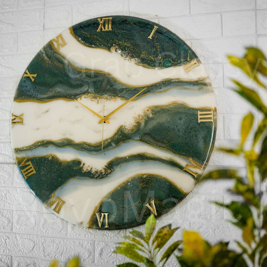 Olive Large Silent Clock