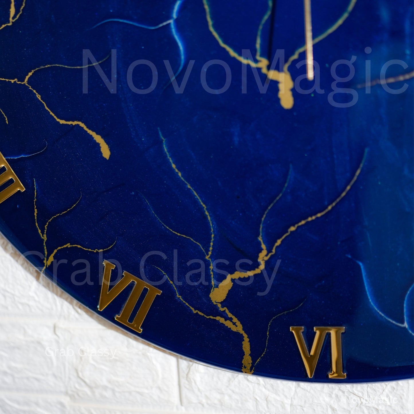 Blue Storm Medium Size Silent clock 17.5 Inches