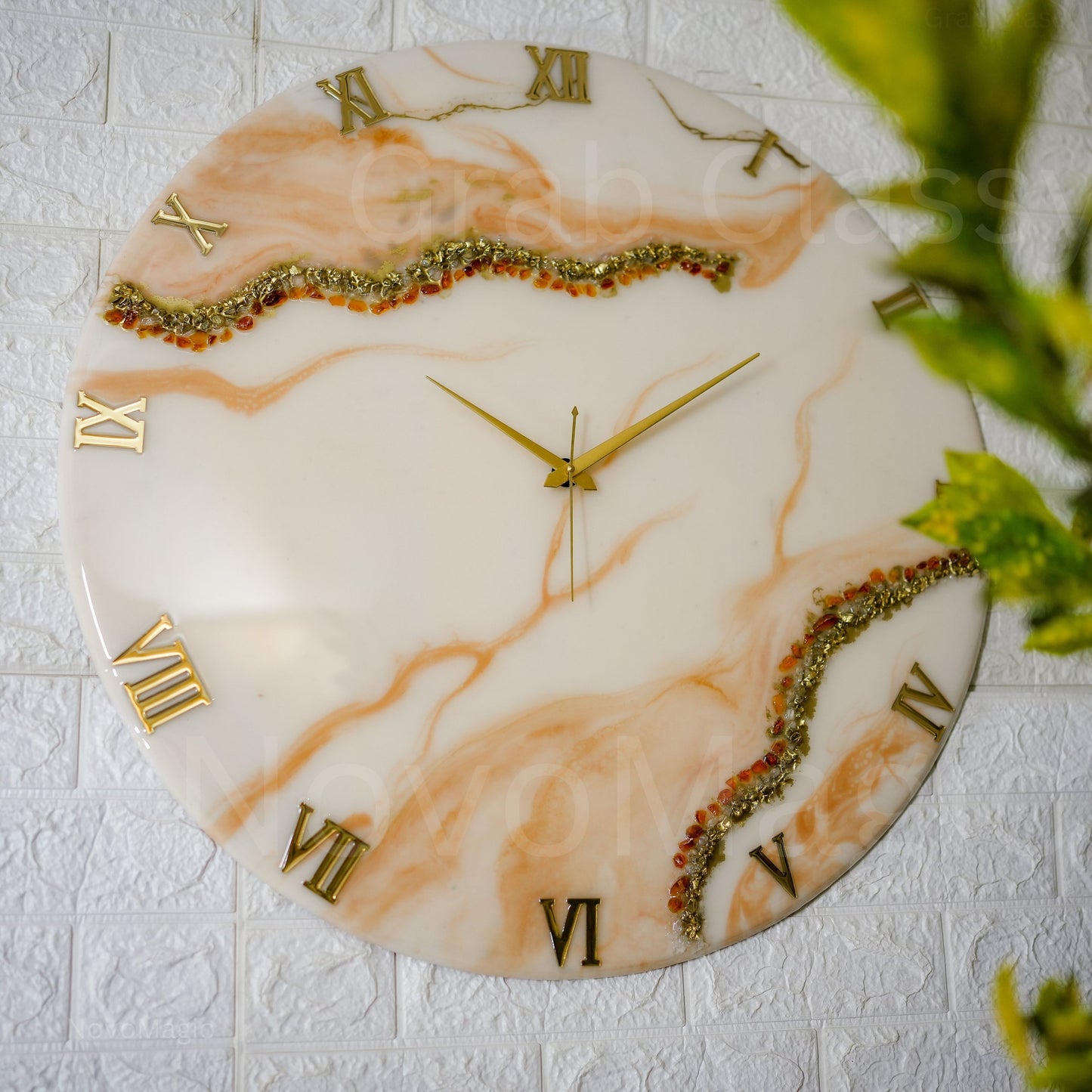 Flames Silent Clock 30cm