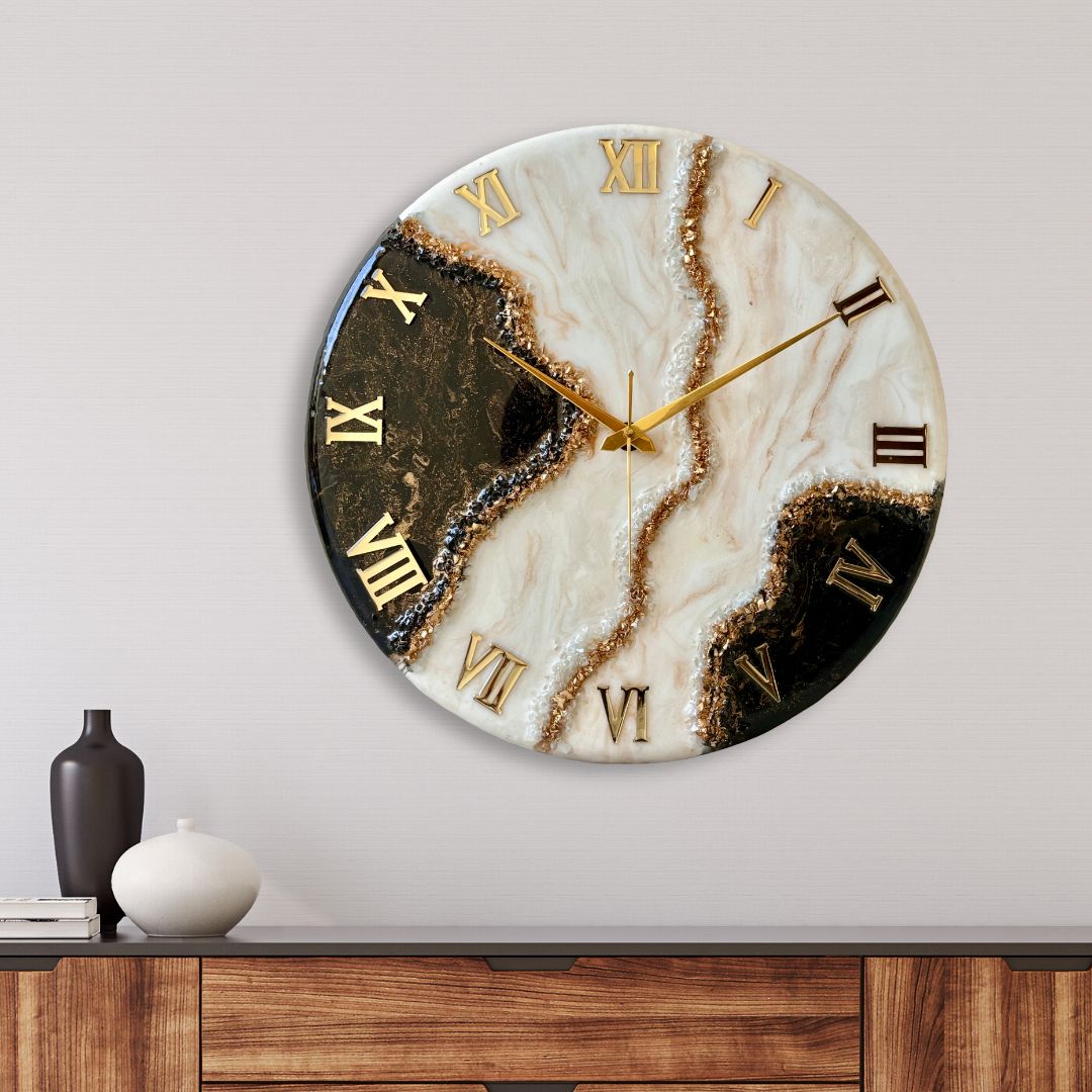 Rose-Gold Geode Silent Clock