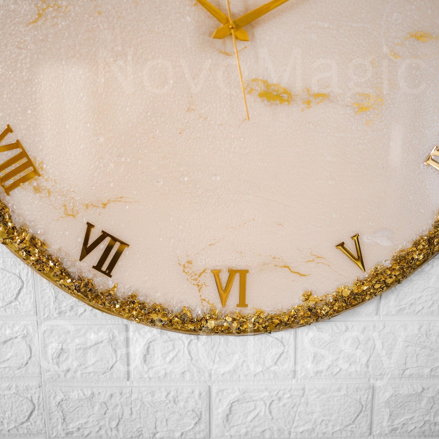 Golden Ring Medium Size Silent Clock 17.5 Inches