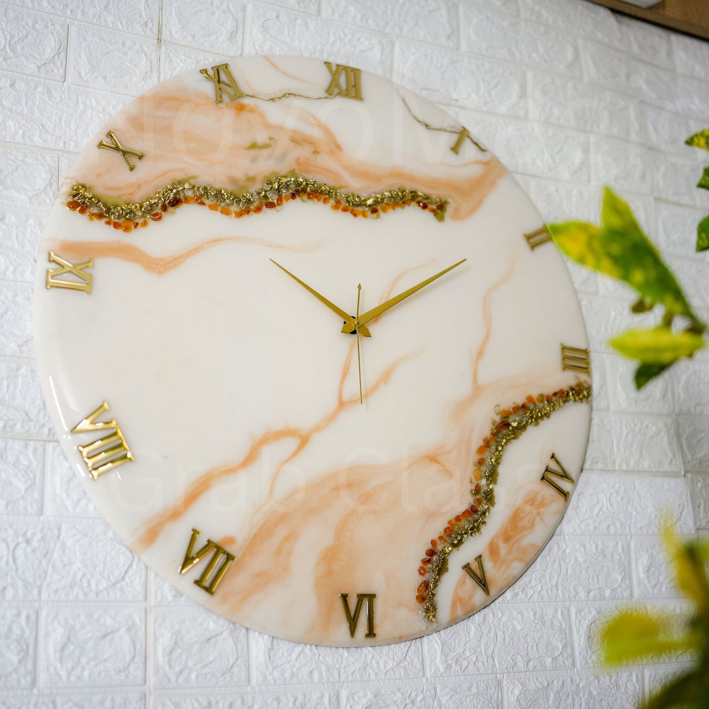 Flames Silent Clock 30cm