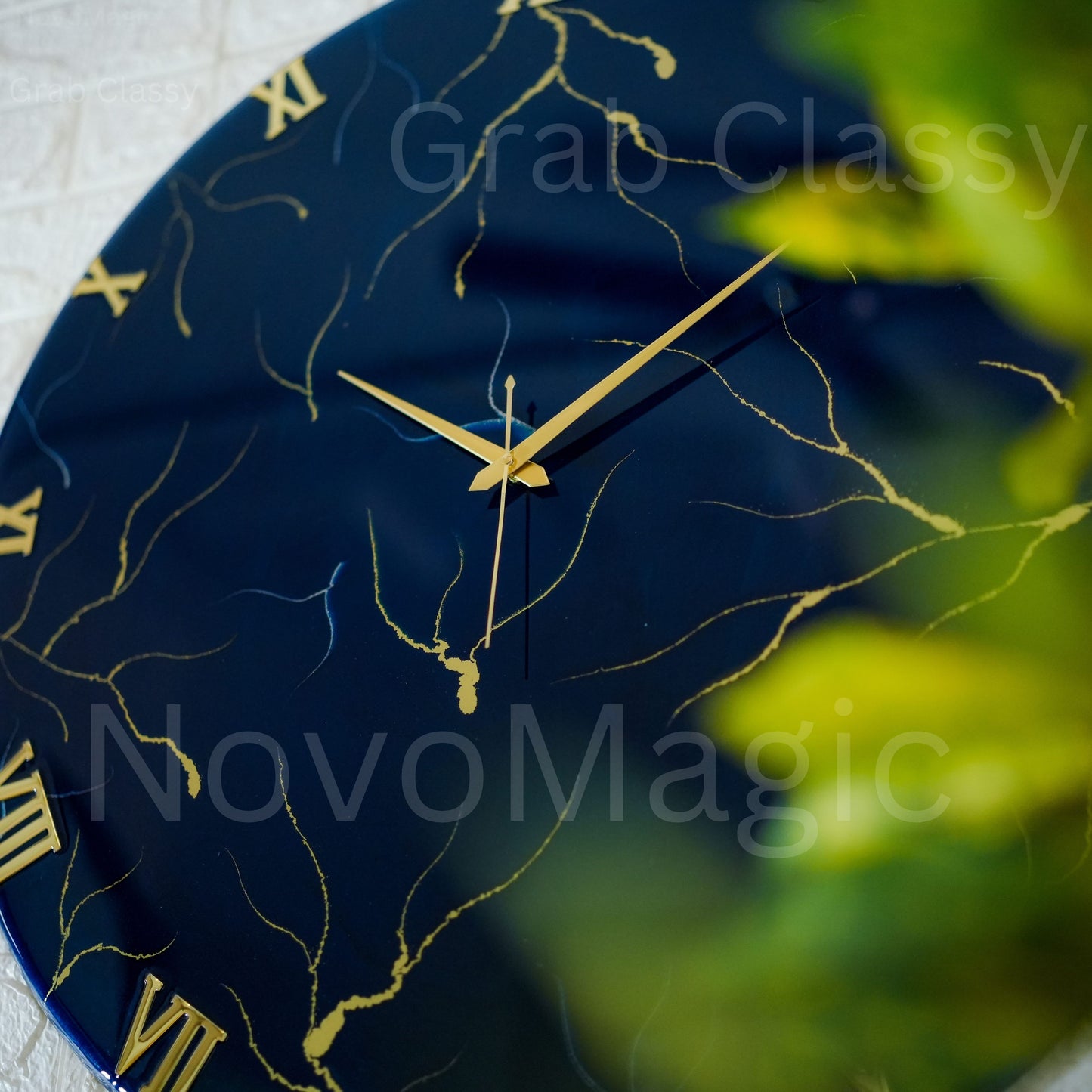 Blue Storm Medium Size Silent clock 17.5 Inches