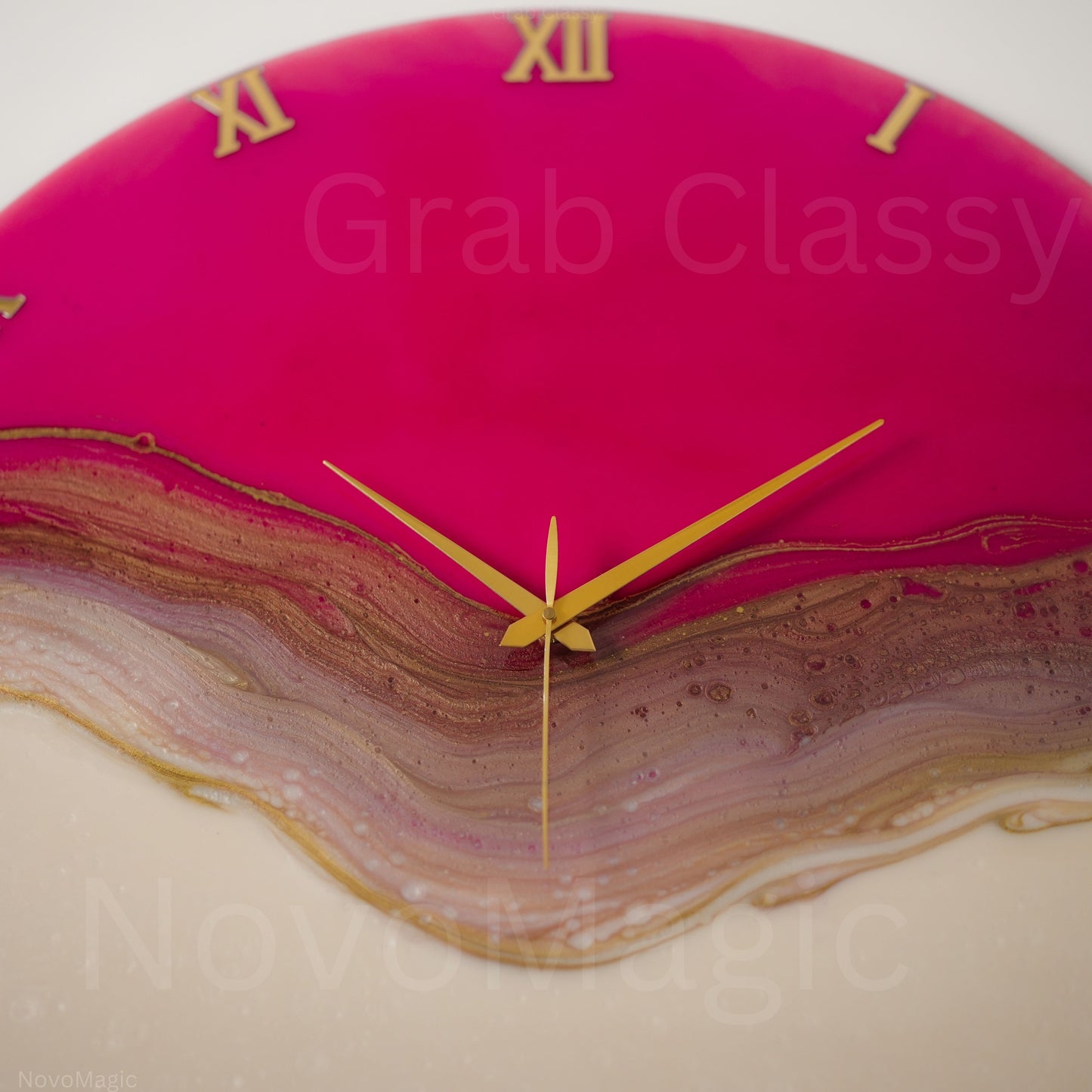 Pretty Pink Medium Size Silent Clock 17.5 inches