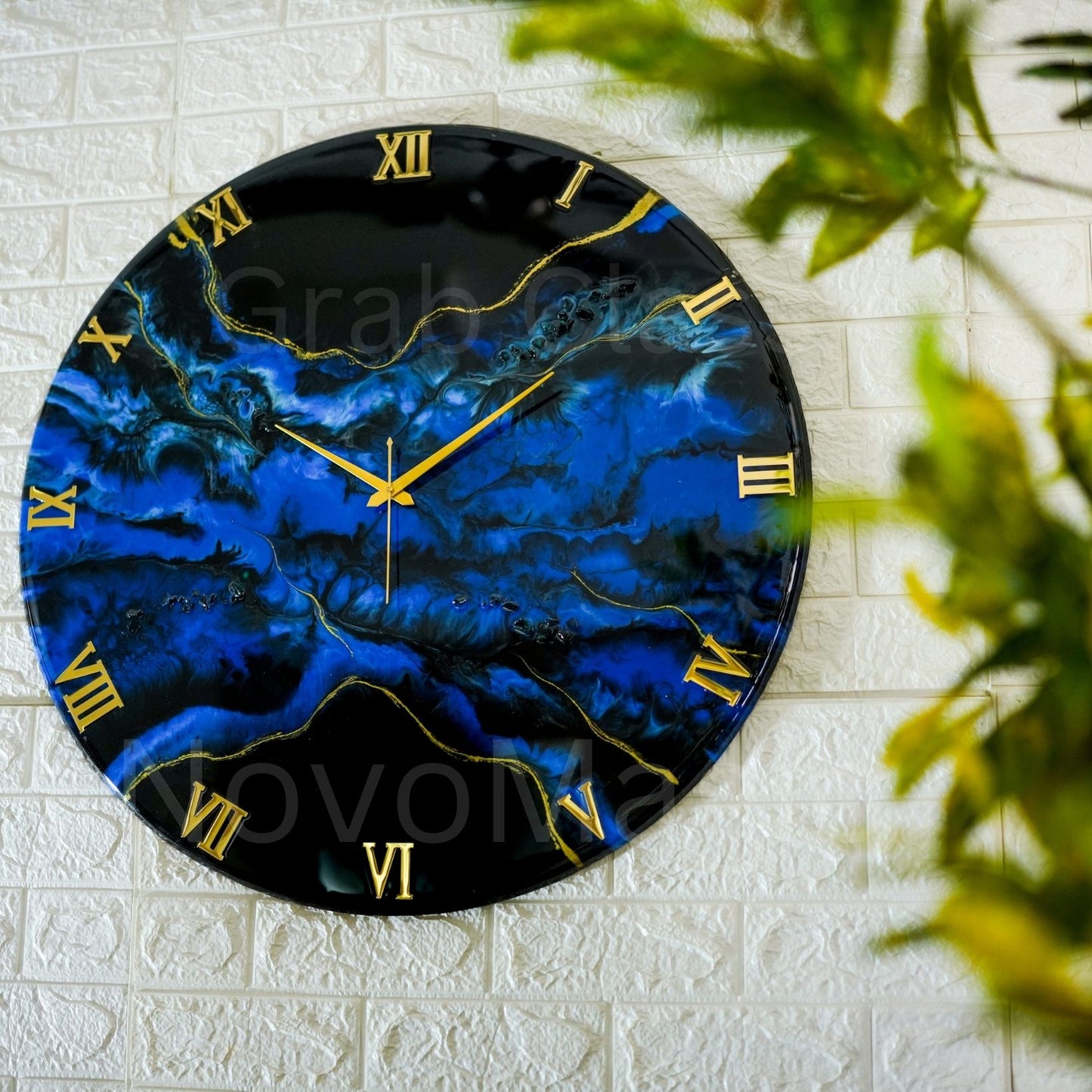 Deep Ocean Medium Size Silent Clock 17.5 Inches