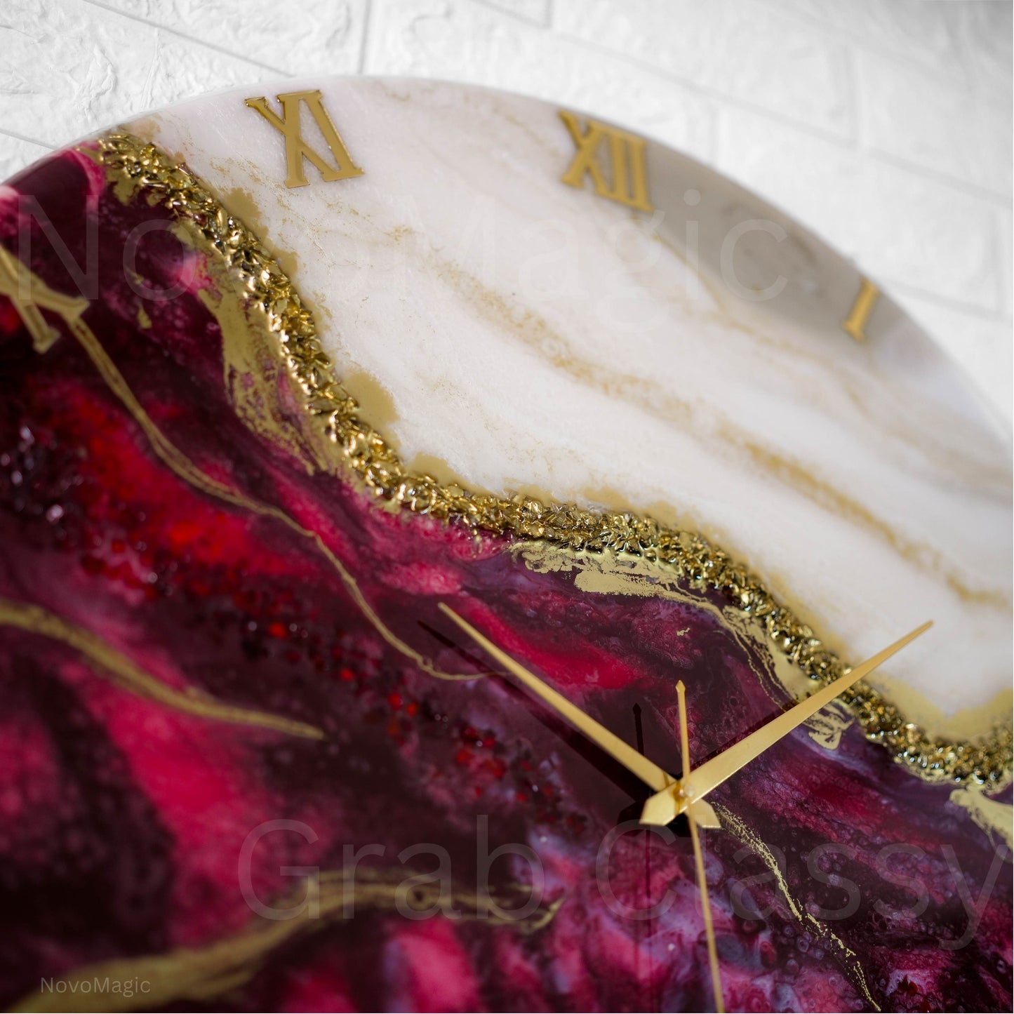 Wine Geode Medium Size Silent Clock 17.5 Inches