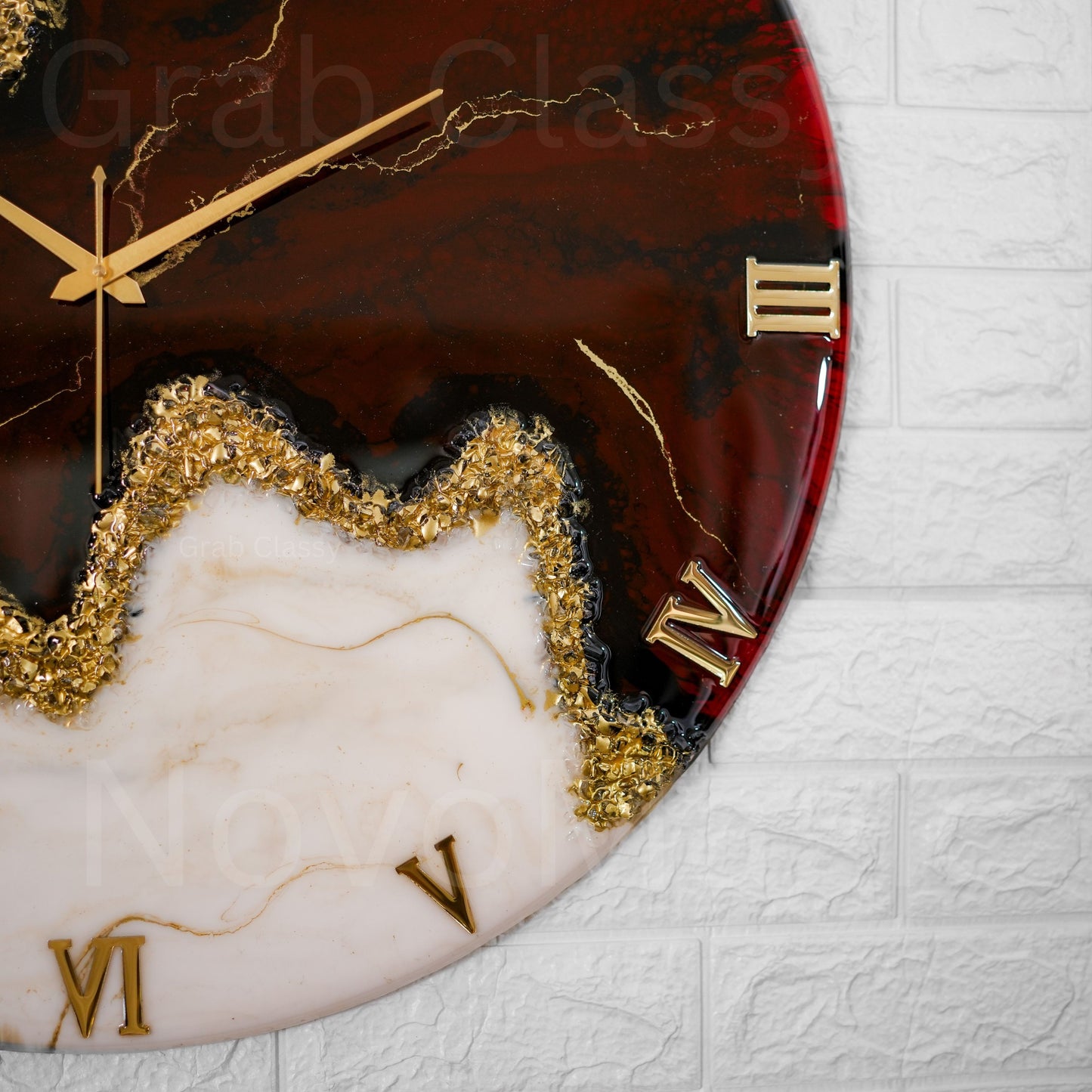 Maroon Stunner Silent Clock 30cm