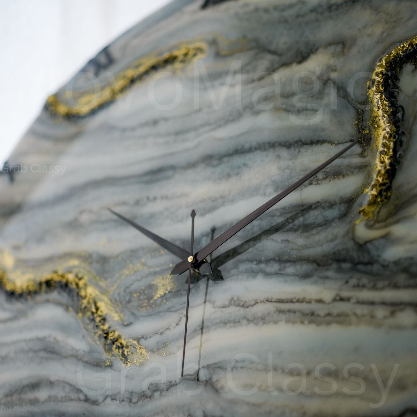 Black & White Desert Medium Size Silent Clock 17.5 Inches.