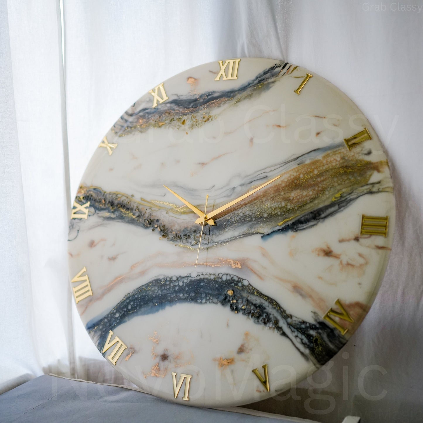 New Black & White Large Silent Clock 27 Inches