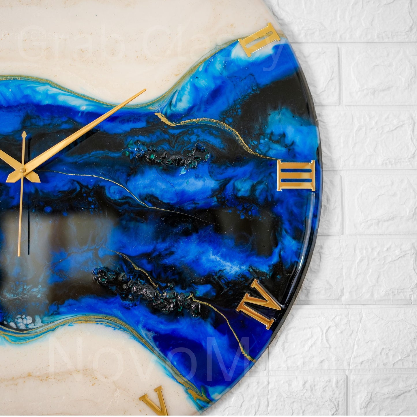 Blue pond Medium Size Silent Clock 17.5 Inches