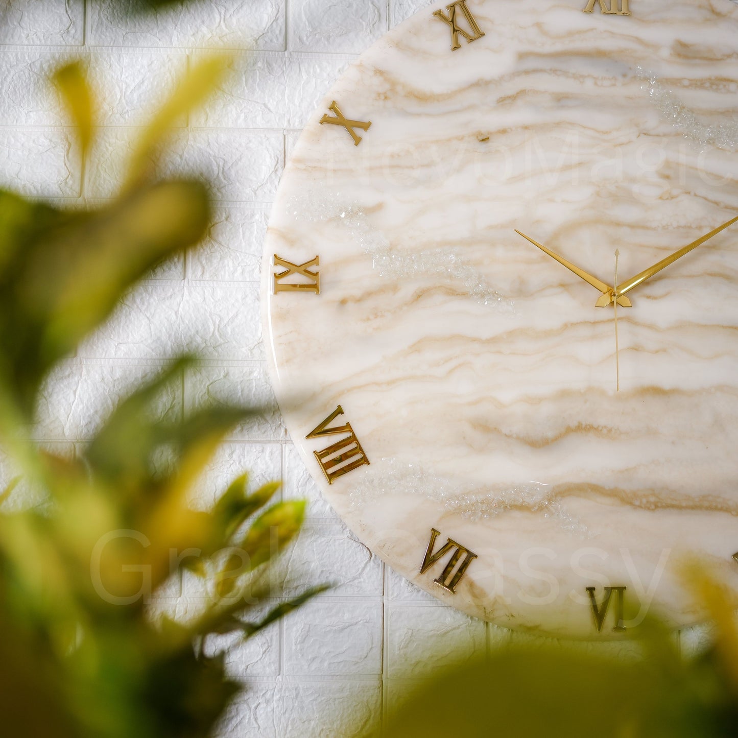 Golden Medium Size Silent Clock 17.5 Inches