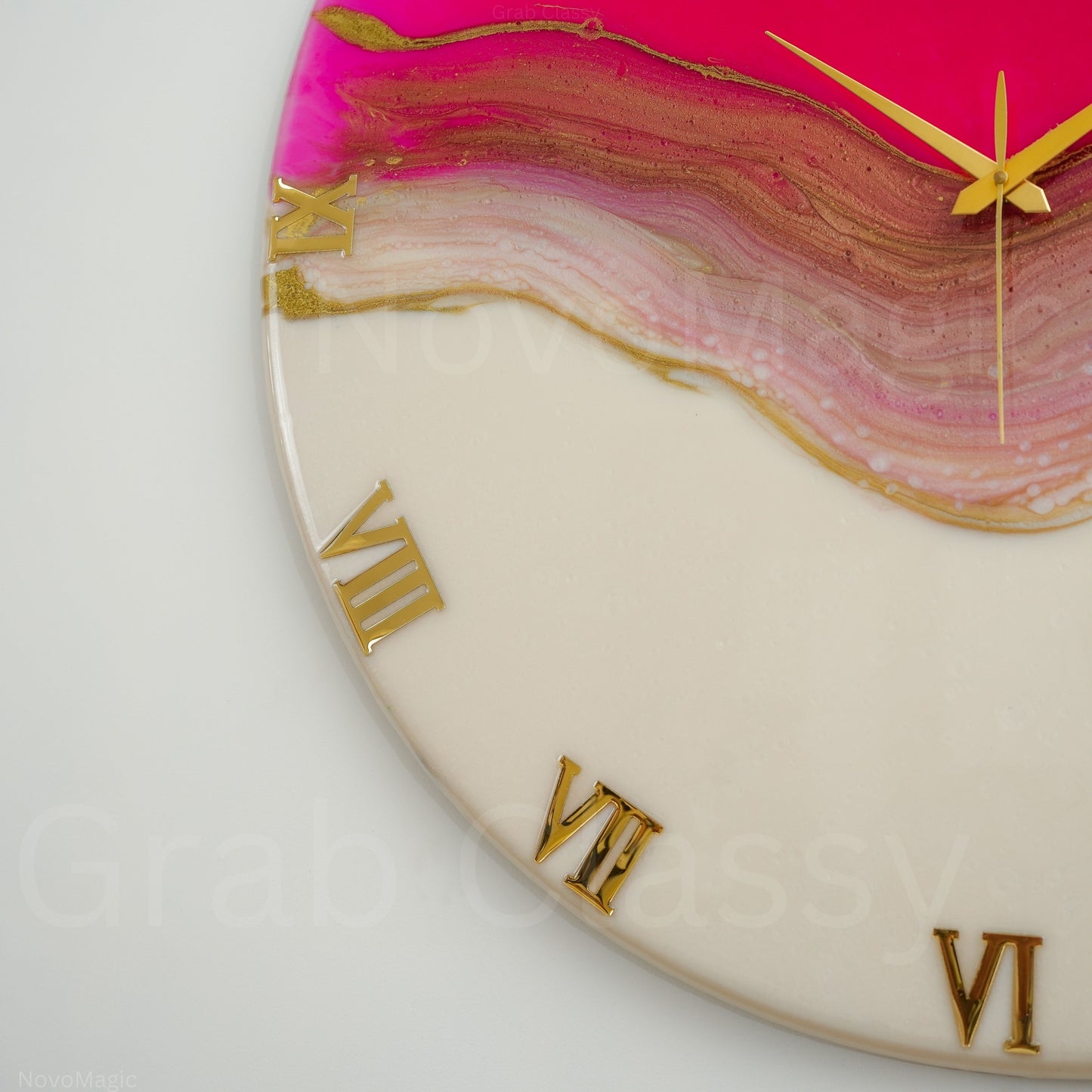 Pretty Pink Medium Size Silent Clock 17.5 inches