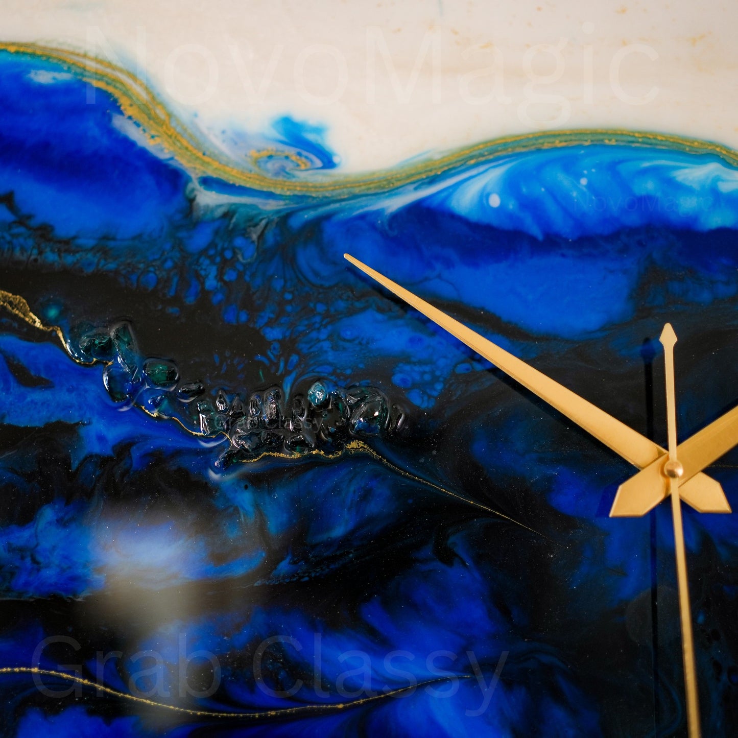 Blue pond Medium Size Silent Clock 17.5 Inches
