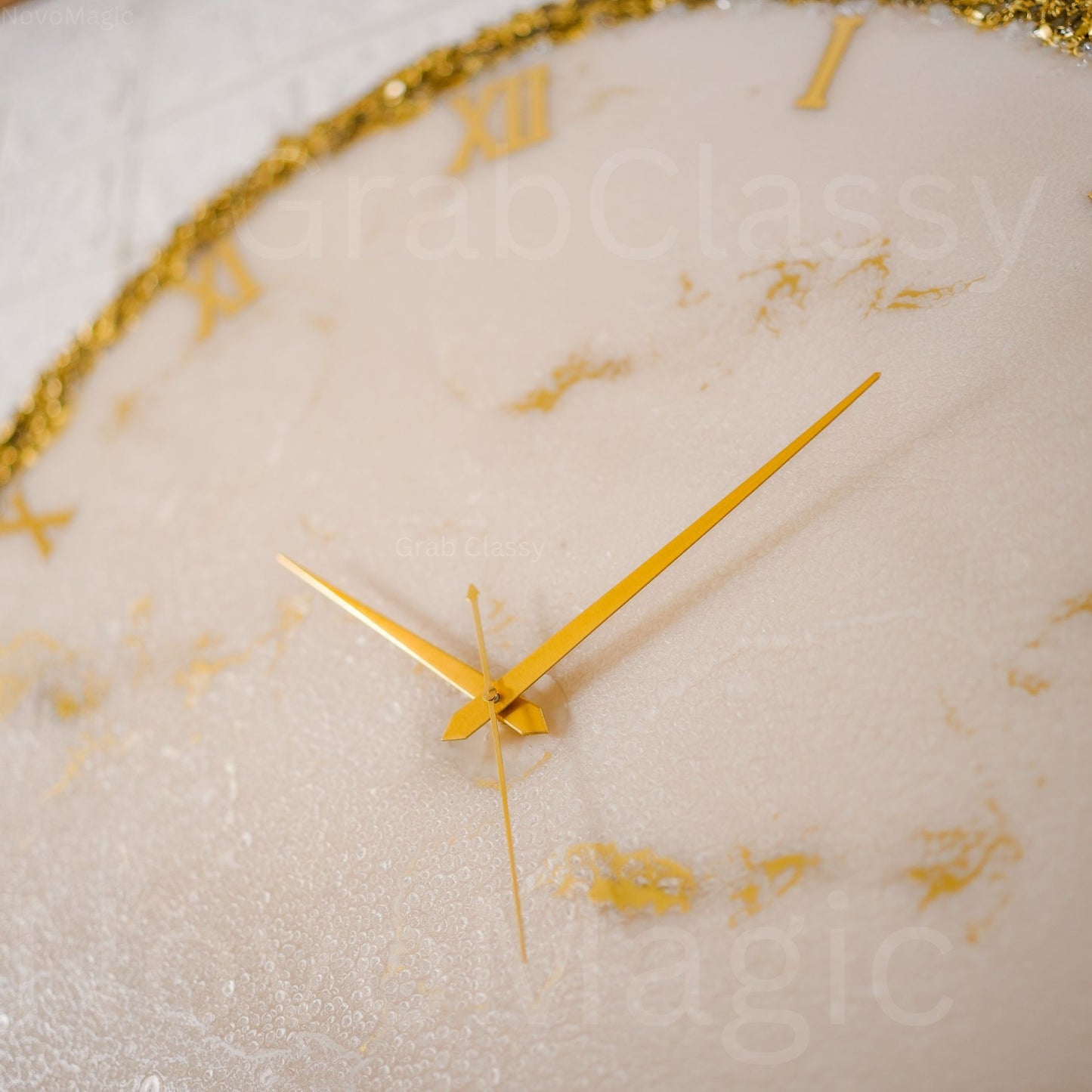 Golden Ring Medium Size Silent Clock 17.5 Inches