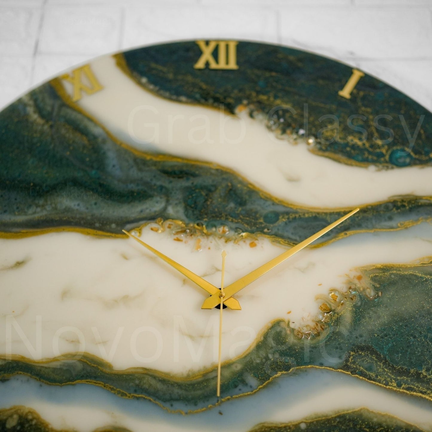 Olive Medium Size Silent Clock 17.5 Inches