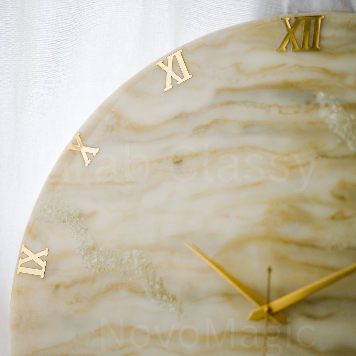 Golden Medium Size Silent Clock 17.5 Inches