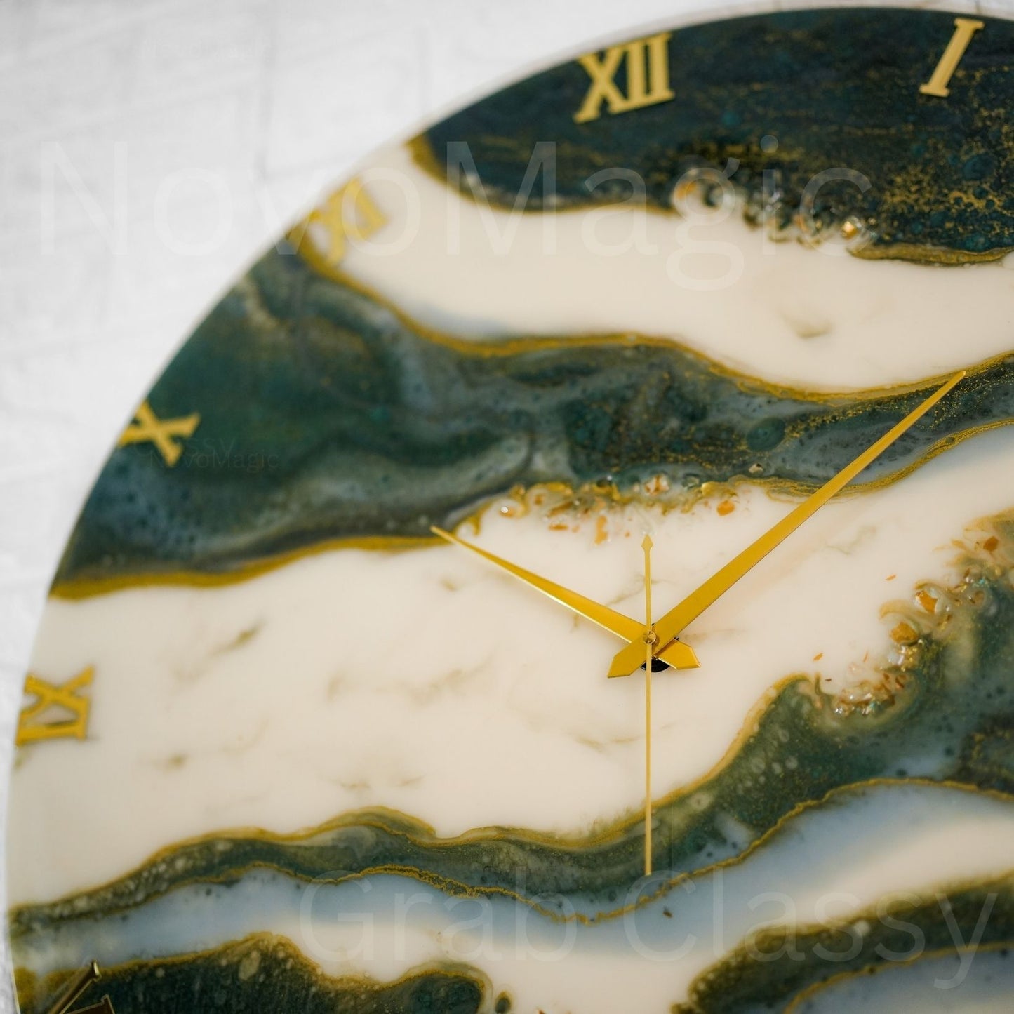 Olive Medium Size Silent Clock 17.5 Inches
