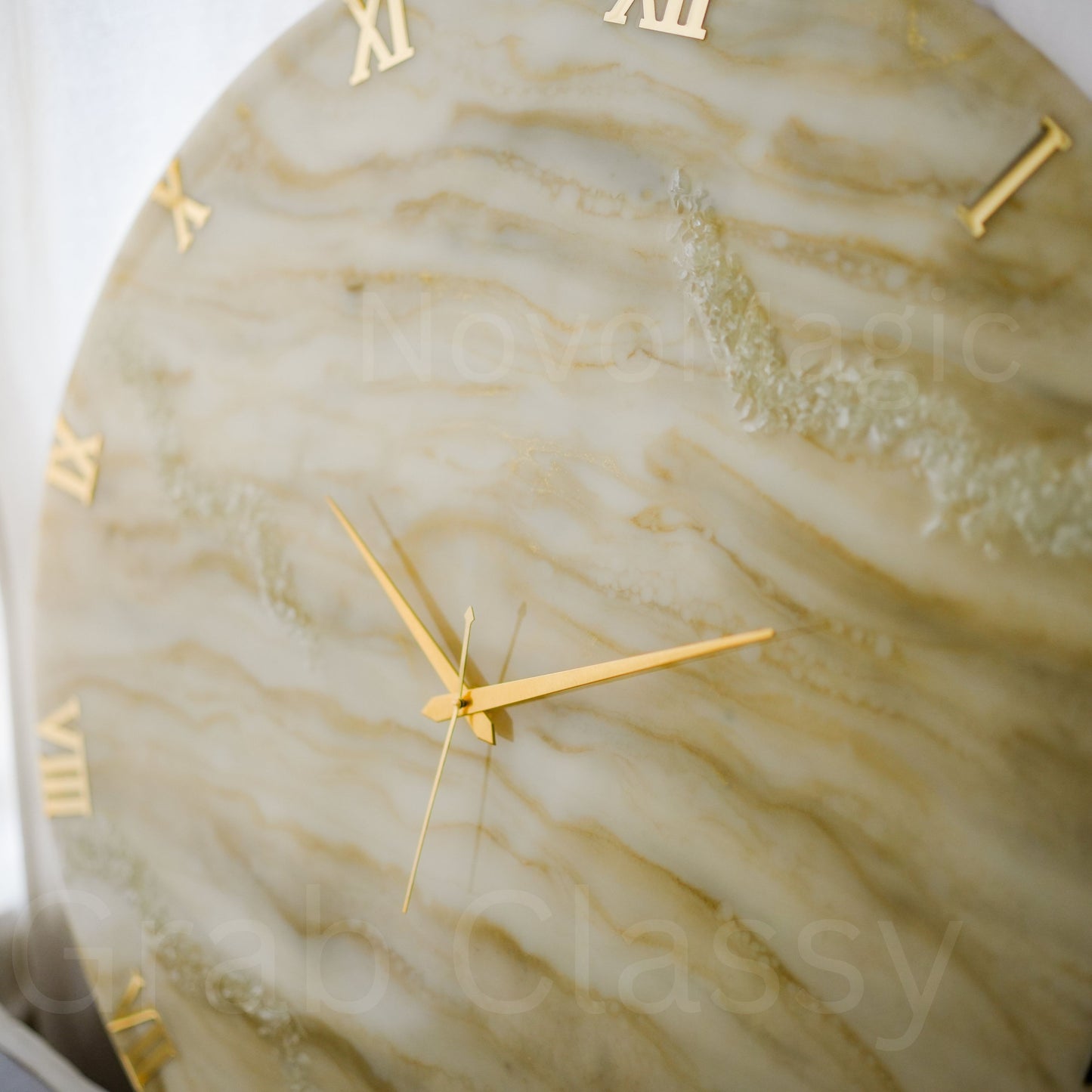 Golden Medium Size Silent Clock 17.5 Inches