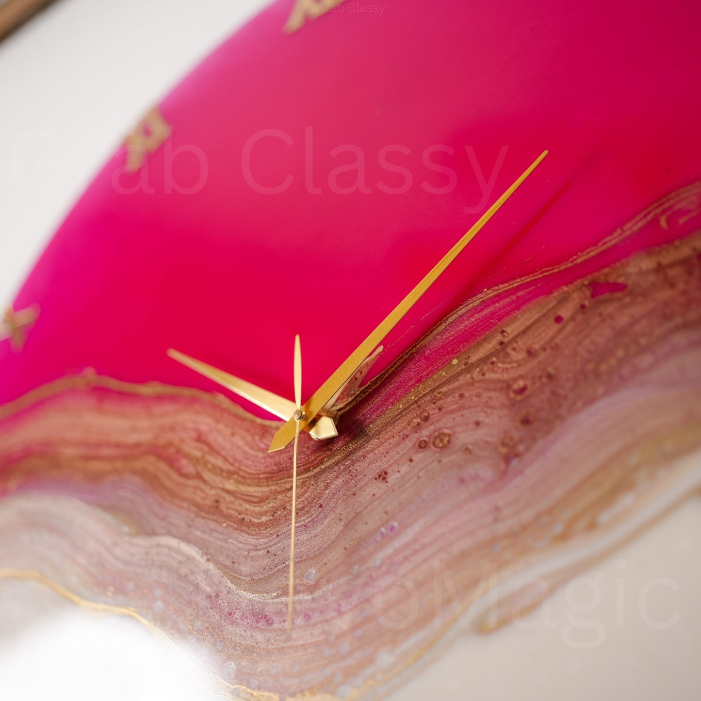 Pretty Pink Large Silent Clock